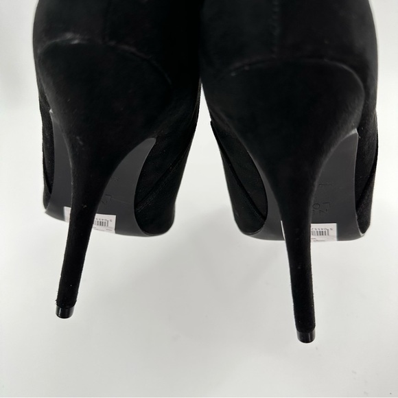 New look womens pointy toe ankle boots size 40 black faux suede stilettos - Picture 8 of 13